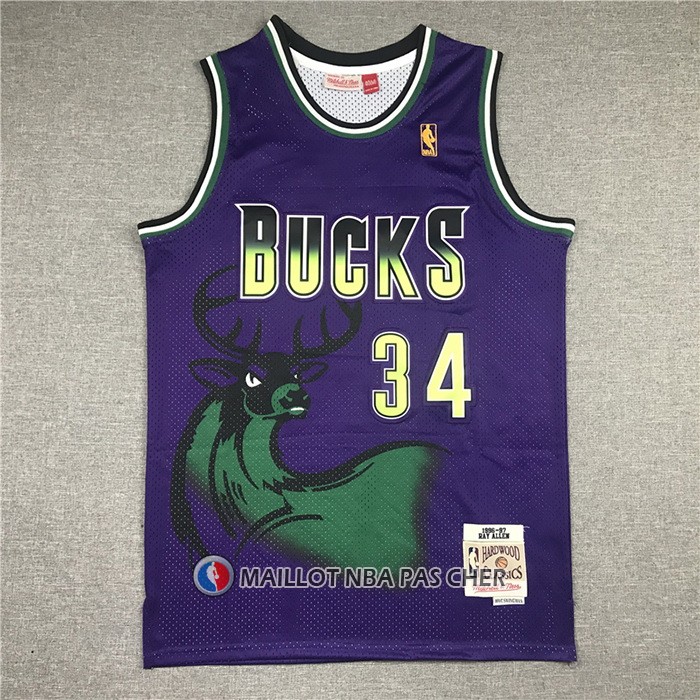 Maillot Milwaukee Bucks Ray Allen Mitchell & Ness 1996-97 Volet